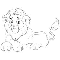 Lion Black and White Illustration vector