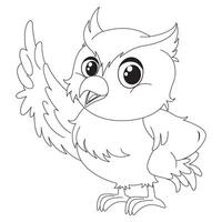 Owl Black and White Illustration vector