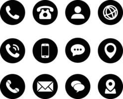 Contact icons. information business communication symbols collection vector