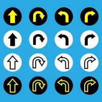 Left and right direction arrow icon, one way only, U Turn sign symbol. vector