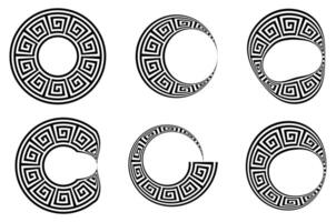 Ancient Greek circular seamless line pattern. vector