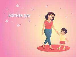 Mother day love Card banner illustration design vector