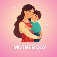 Mother day love Card banner illustration design vector