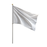 Elegant white flag waving on a sleek golden pole png