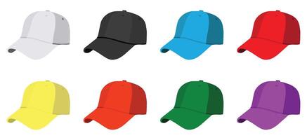 béisbol gorra color conjunto vector