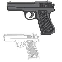 line art and character gun design vector