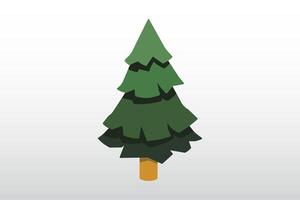 plano ilustración de pino árbol vector