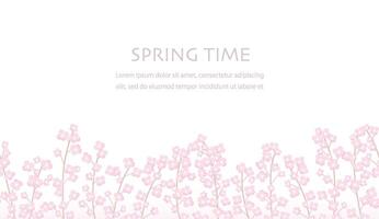 Seamless Floral Background Illustration With Text Space. Horizontally Repeatable. vector