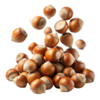 Scattered hazelnuts with seamless falling effect on a clear background png