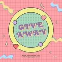 y2k give away template design poster for social media content post vector