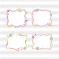 adorable galaxy theme note or frame pastel color design collection vector