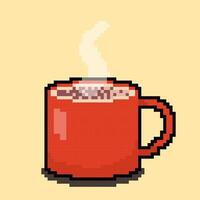 Illustration of Coffee with Pixel Art Design vector