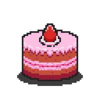 Illustration of Cake with Pixel Art Design vector