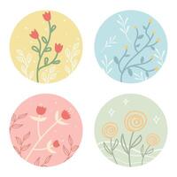 Floral labels for natural and organic products vector