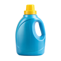 Blue laundry detergent bottle with yellow cap isolated png
