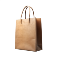 Brown paper shopping bag with sturdy handles isolated png