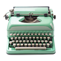 Vintage green typewriter on a transparent background png