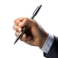 Businessman signing a contract with a sleek black pen png