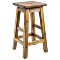 Classic wooden stool on a transparent background png