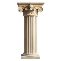 Classic Greek column with intricate designs on neutral background png