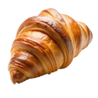 dourado recentemente cozido croissant em uma transparente fundo png