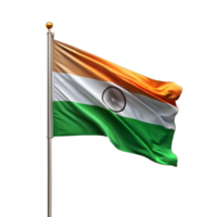 Waving national flag of India on a transparent background png