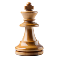 Single wooden chess piece on transparent background png