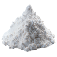 Close-up of a textured pile of white powder on a transparent background png