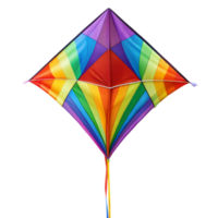 Colorful kite floating in the air on a bright day png