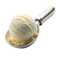 Scoop of ice cream in metal bowl png