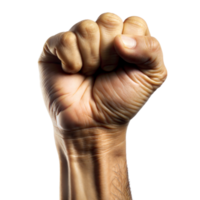 Close-up of a clenched fist symbolizing power and protest png