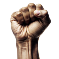 Close-up of a clenched fist showing determination and strength png