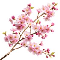 Blooming cherry blossoms branch isolated on transparent background png