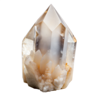 Stunning close-up of a multi-faceted quartz crystal png