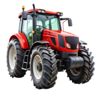 Modern red tractor isolated on transparent background png