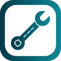 Spanner Glyph Gradient Corner Icon vector