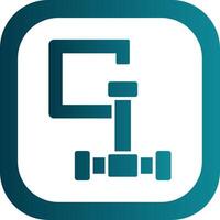 Clamp Glyph Gradient Corner Icon vector