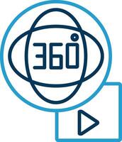 360 Degrees Line Blue Two Color Icon vector