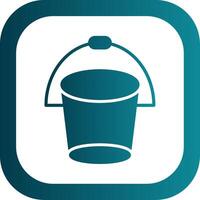 Bucket Glyph Gradient Corner Icon vector