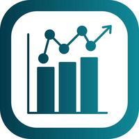 Bar Chart Glyph Gradient Corner Icon vector