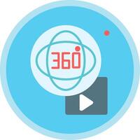 360 Degrees Flat Multi Circle Icon vector