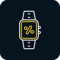 Percentage Line Yellow White Icon vector