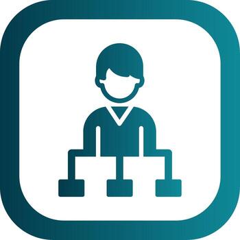 jerarquía glifo degradado esquina icono vector