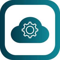 Cloud Settings Glyph Gradient Corner Icon vector