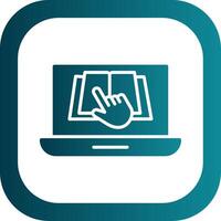 E Learning Glyph Gradient Corner Icon vector