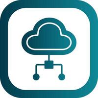 Cloud Computing Glyph Gradient Corner Icon vector