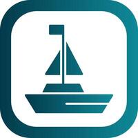 Yatch Glyph Gradient Corner Icon vector