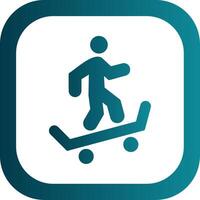 Skateboarding Glyph Gradient Corner Icon vector