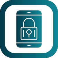 Mobile Security Glyph Gradient Corner Icon vector