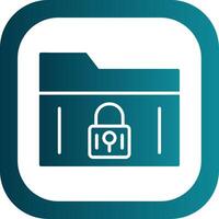 Secure Folder Glyph Gradient Corner Icon vector